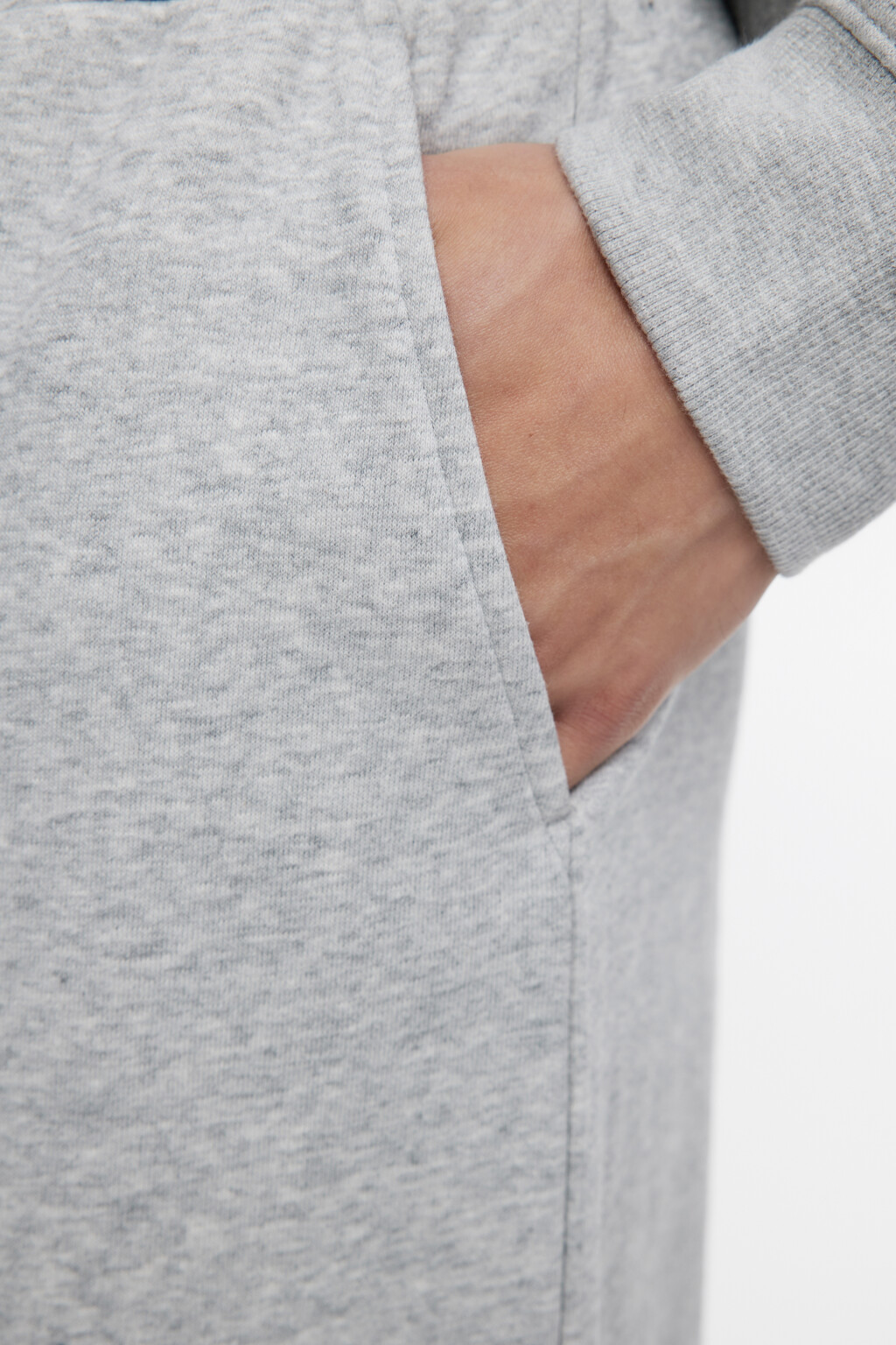 Брюки-джоггеры трикотажные с флисовым утеплением - цвет серый - 6