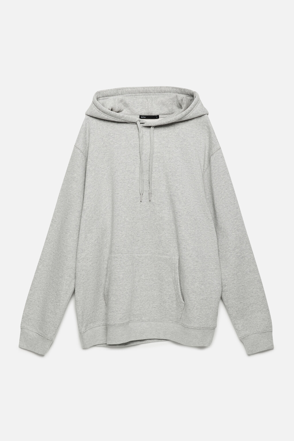 Худи oversize хлопковая с капюшоном и карманом - цвет серый - 10