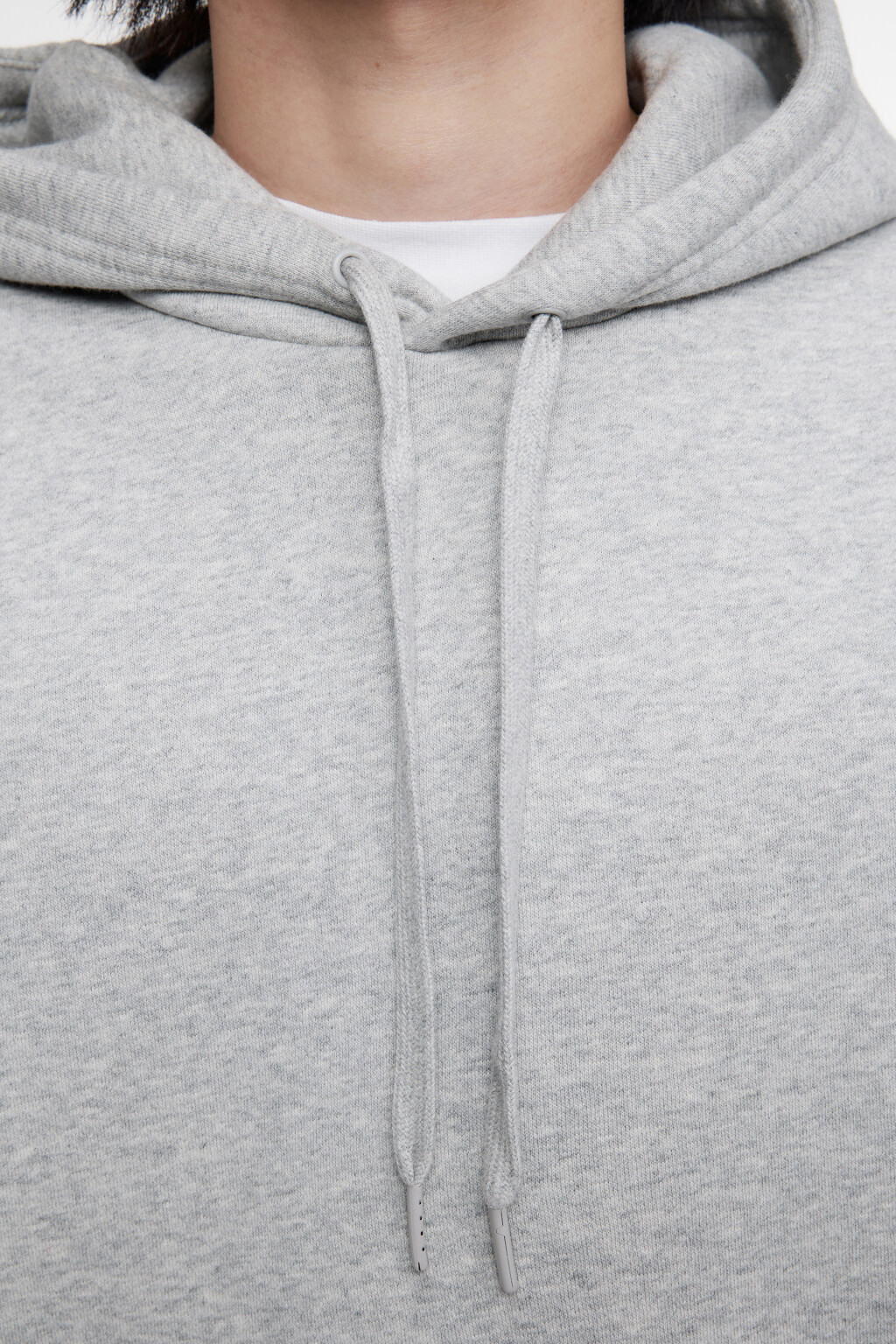 Худи oversize хлопковая с капюшоном и карманом - цвет серый - 6