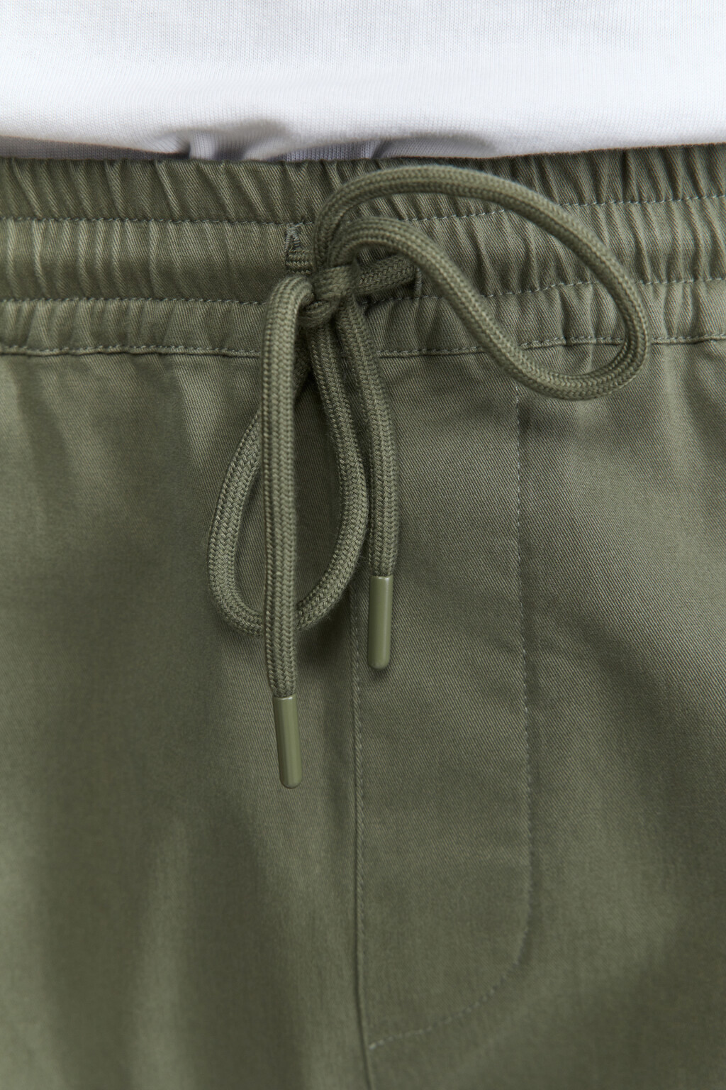 Брюки-джоггеры хлопковые с поясом-резинкой - цвет зеленый - 6