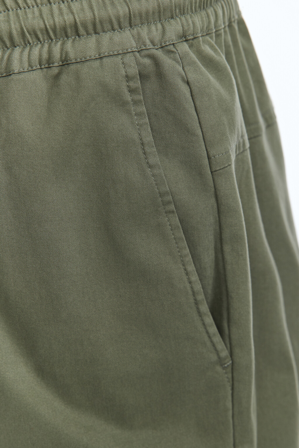 Брюки-джоггеры хлопковые с поясом-резинкой - цвет зеленый - 7