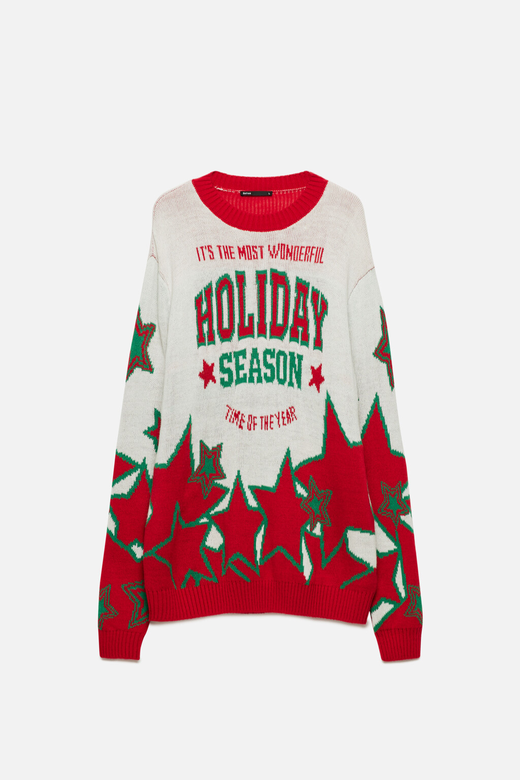 Свитер вязаный с рождественским принтом - цвет бордовый - 9