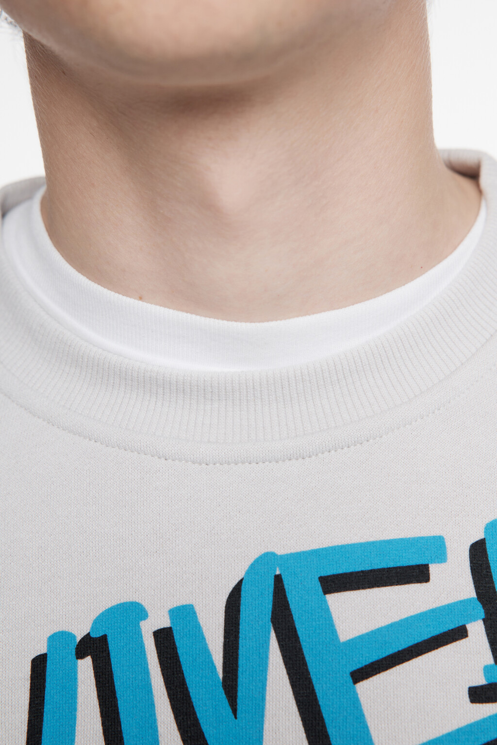 Свитшот oversize с новогодним принтом - цвет серый - 6