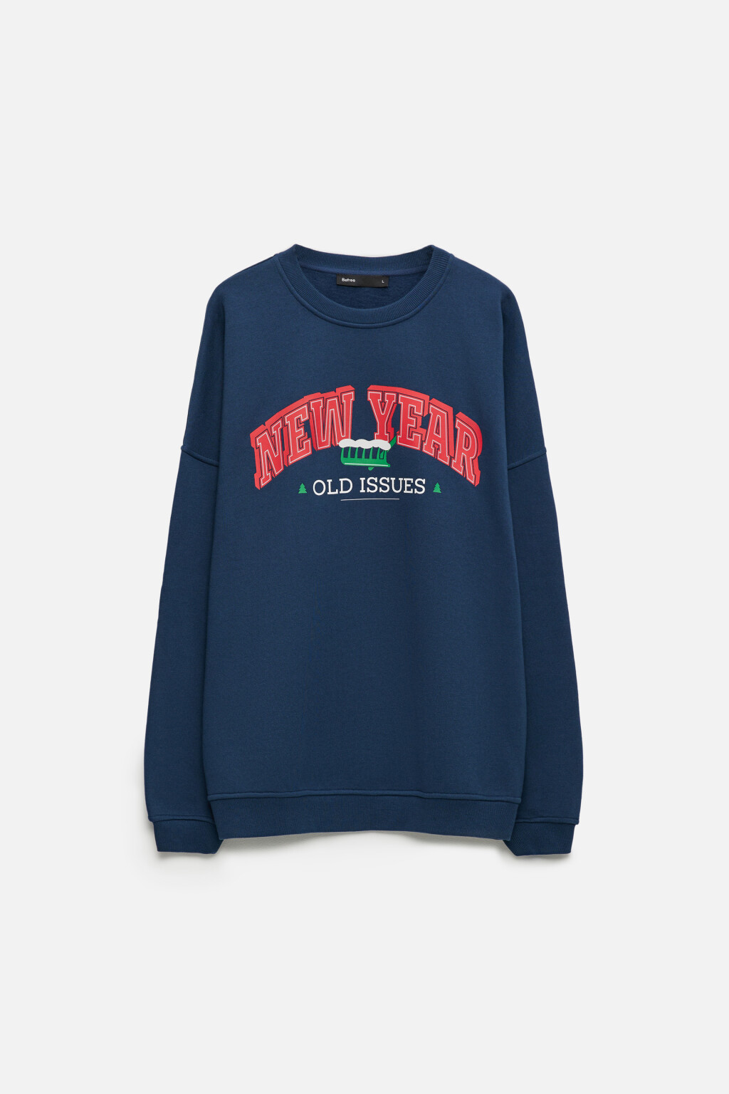 Свитшот oversize с новогодним принтом - цвет синий - 8