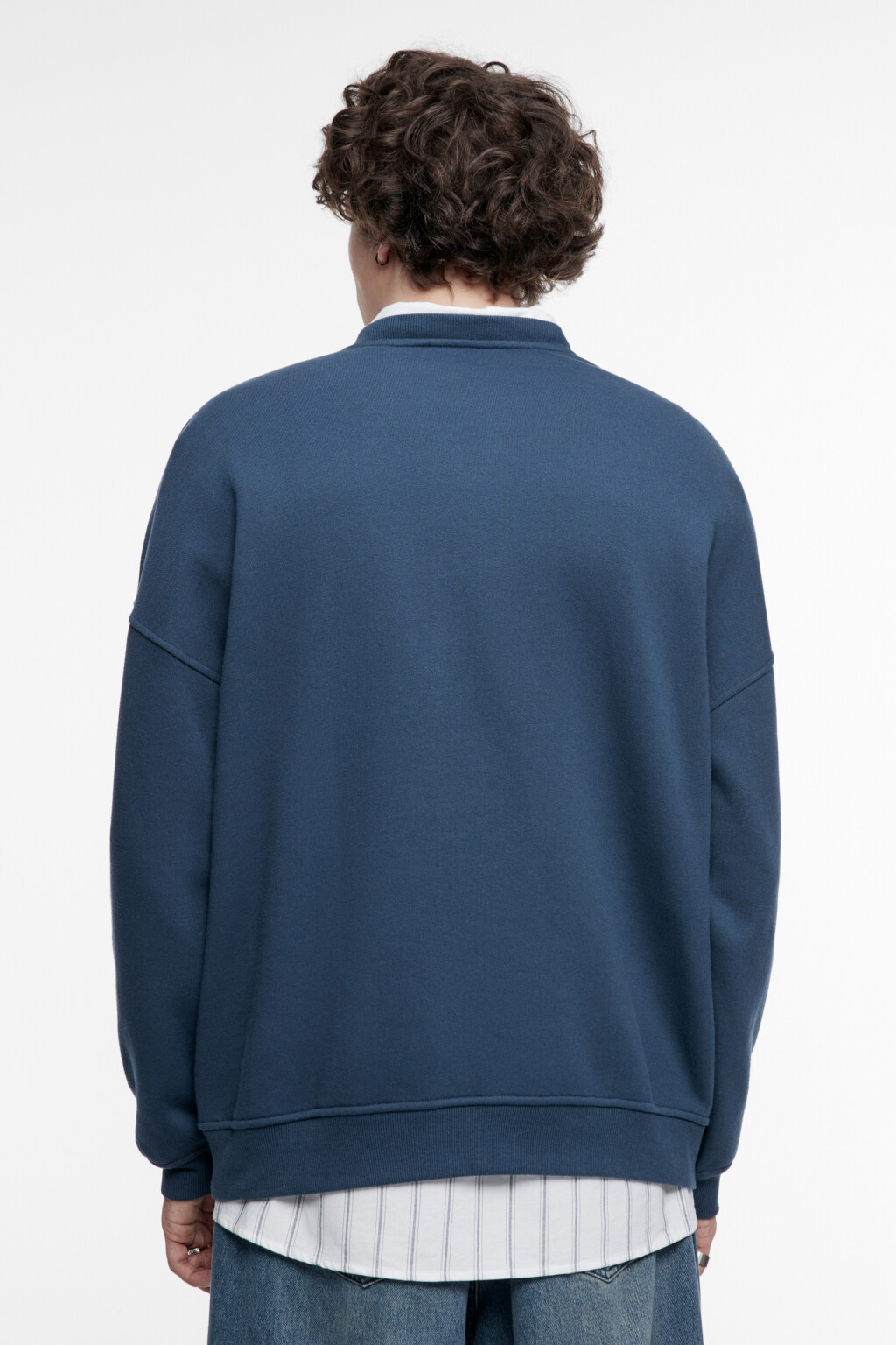 Свитшот oversize с новогодним принтом - цвет синий - 4