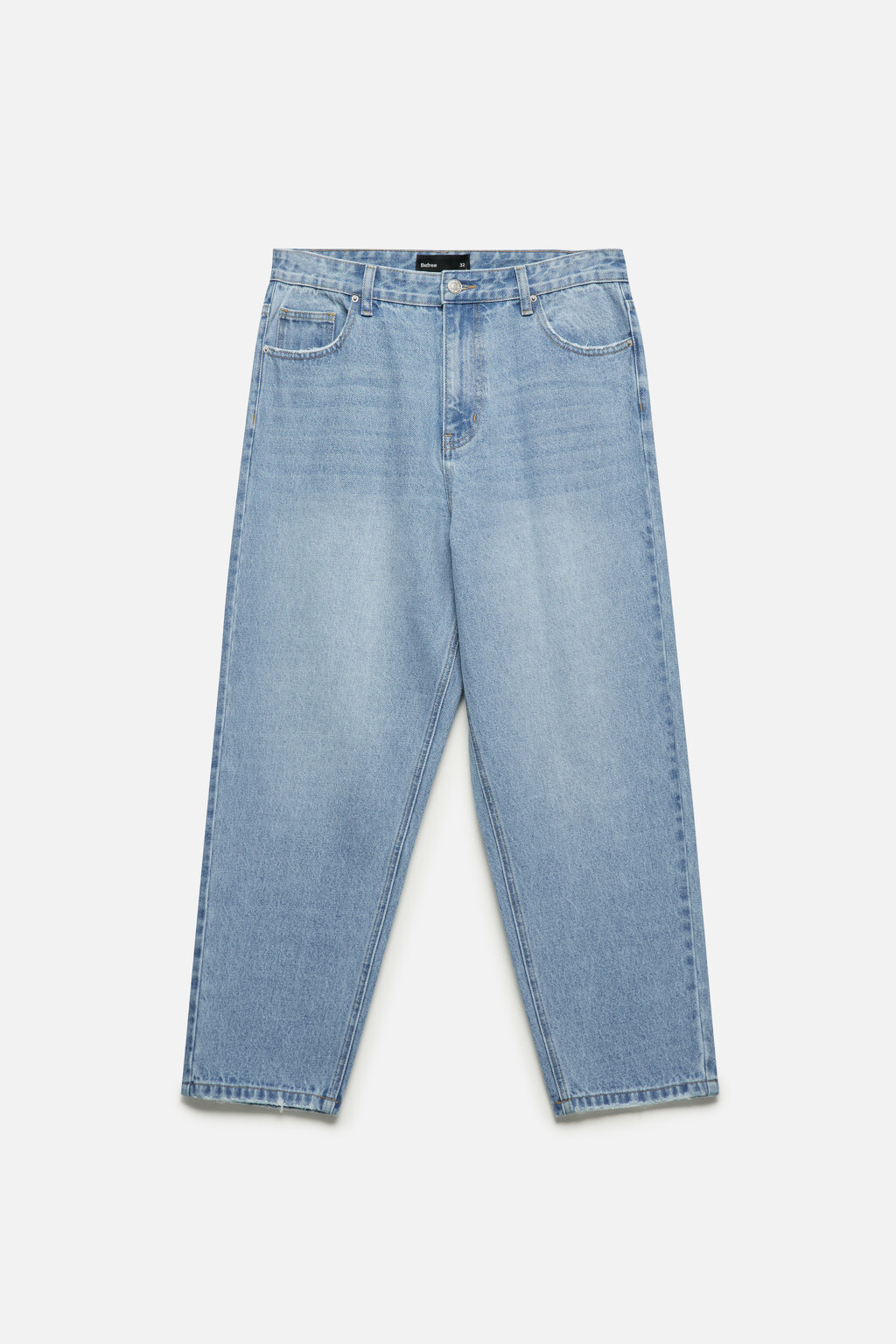 Джинсы-бананы свободные со средней посадкой - цвет голубой - 1