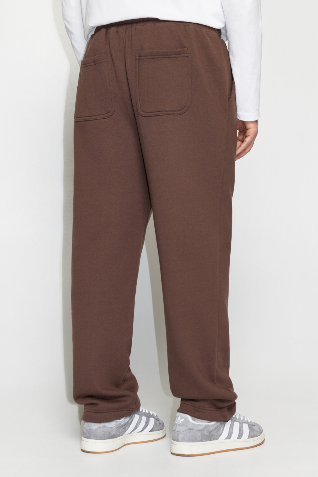 Брюки-джоггеры флисовые с поясом на завязках - цвет коричневый - 4