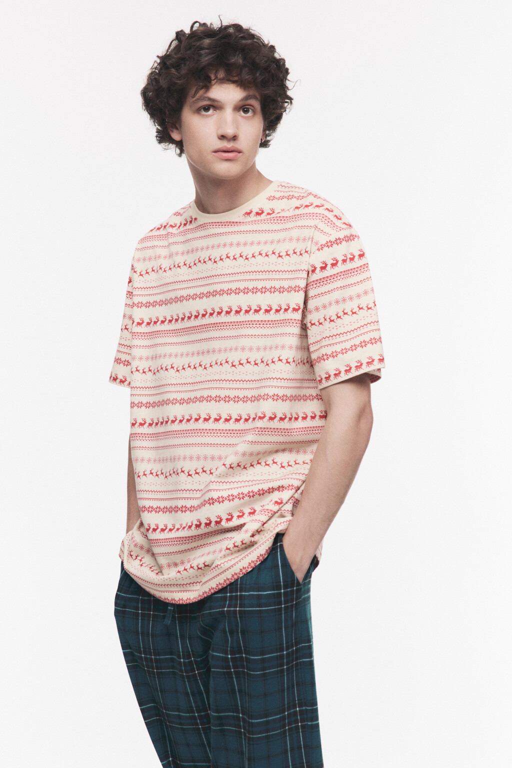 Комплект пижамный хлопковый с футболкой и брюками - цвет мультиколор - 5