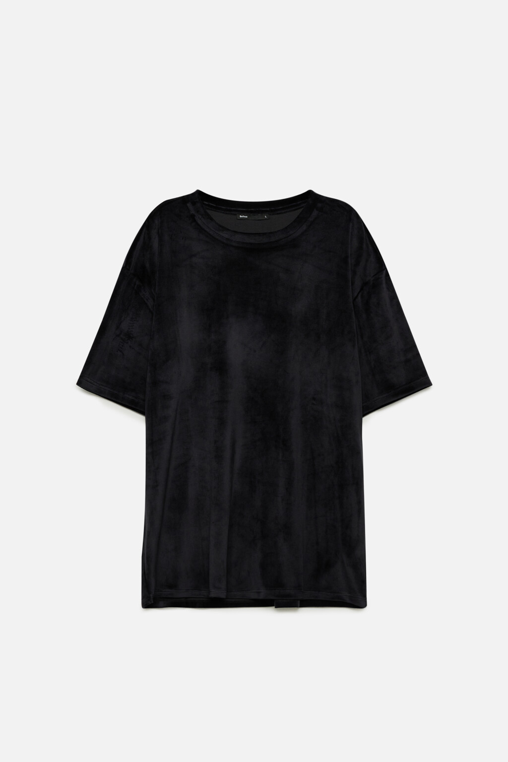 Футболка oversize из бархатной ткани - цвет черный - 11