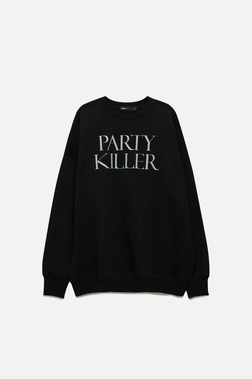 Свитшот oversize с начесом и принтом-надписью - цвет черный - 11