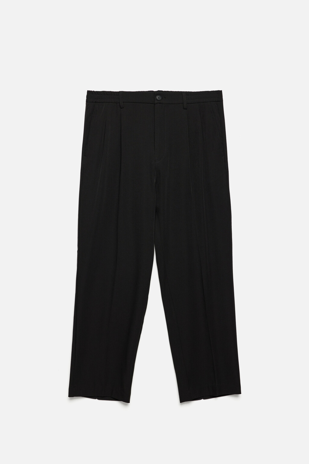 Брюки широкие костюмные со стрелками - цвет черный - 10