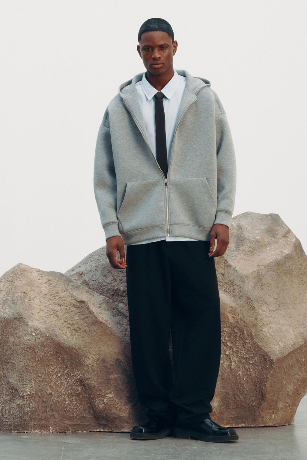 Брюки широкие костюмные со стрелками - цвет черный - 9