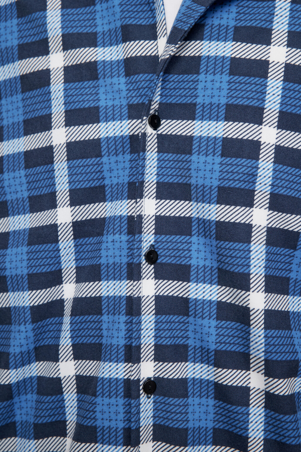 Рубашка пижамная с принтом в клетку - цвет голубой - 7