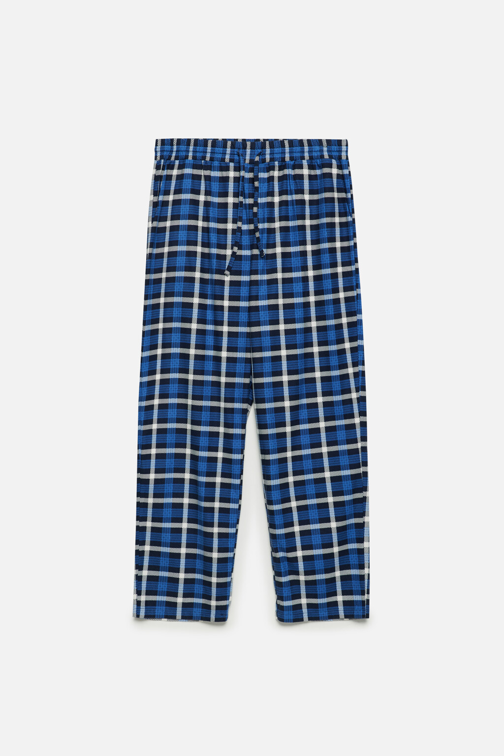 Брюки пижамные с принтом в клетку - цвет голубой - 8