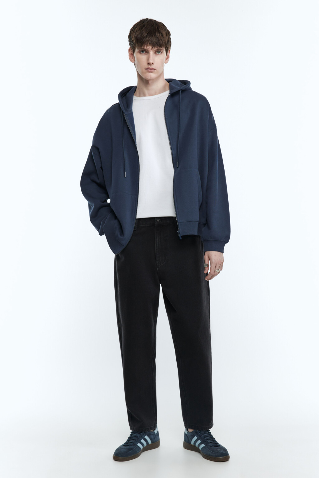 Джинсы-бананы свободные с вареным эффектом - цвет черный - 7