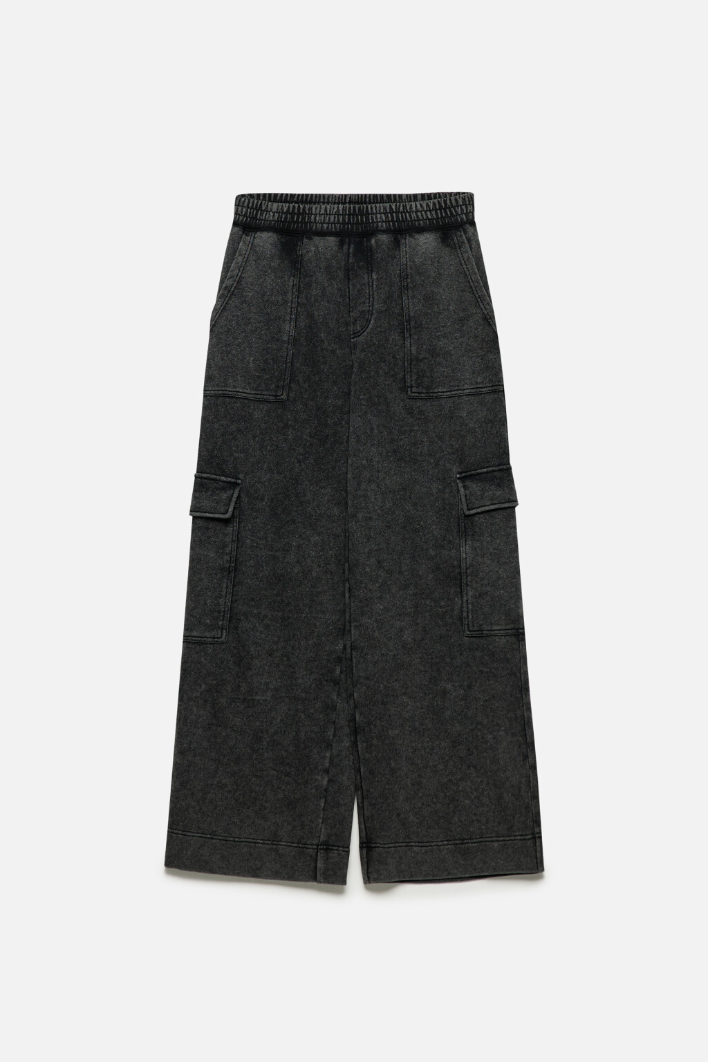 Брюки-карго трикотажные с вареным эффектом - цвет серый - 8