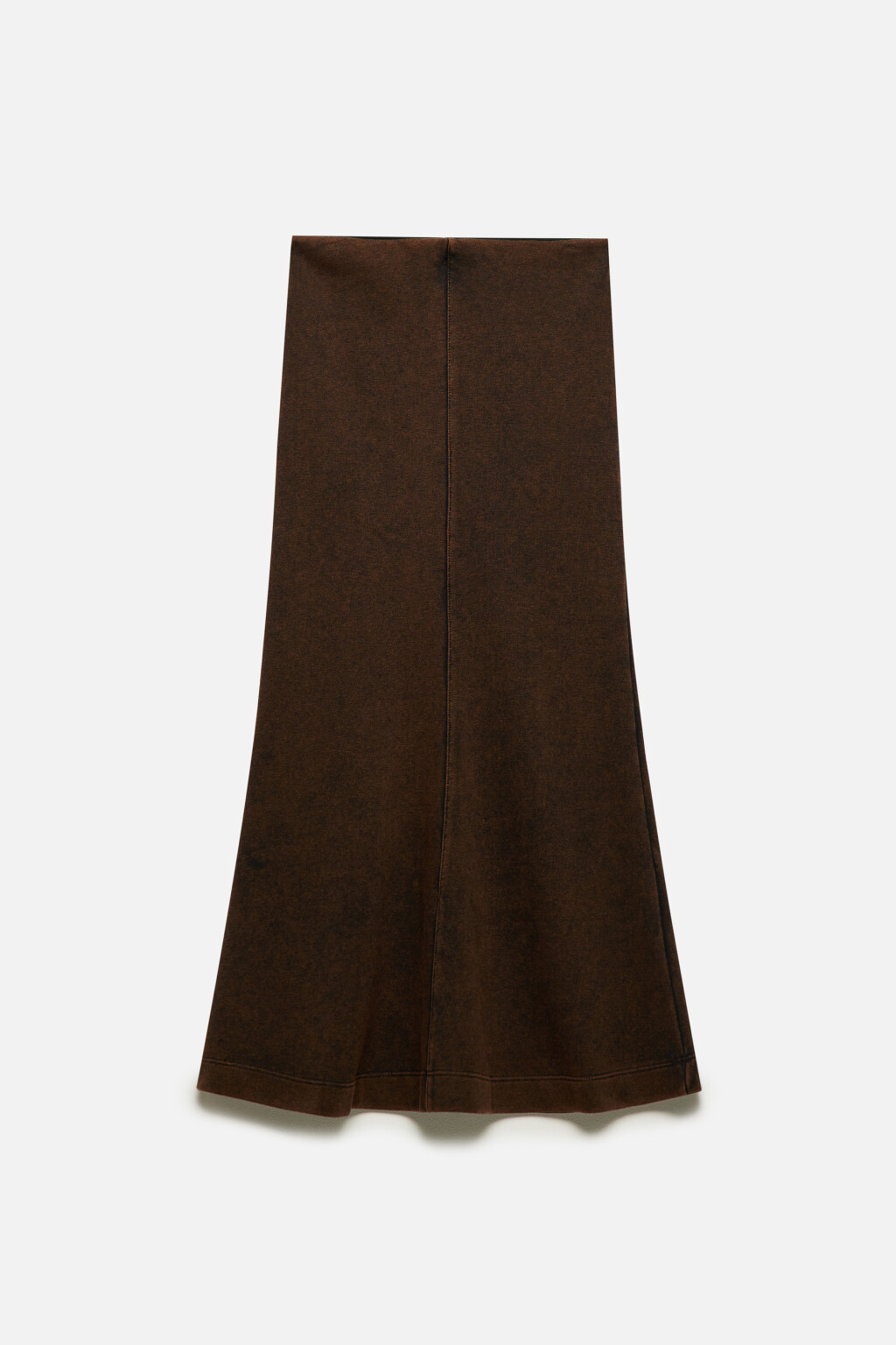 Юбка миди трикотажная с вареным эффектом - цвет коричневый - 8