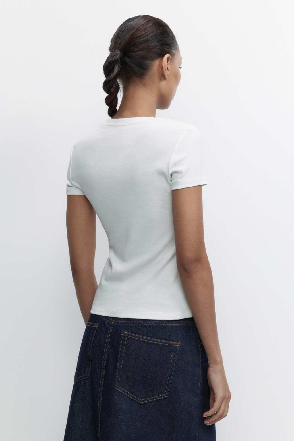 Футболка slim из органического хлопка - цвет белый - 4