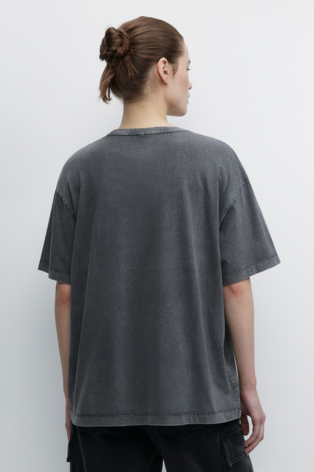 Футболка oversize рваная с вареным эффектом - цвет серый - 4