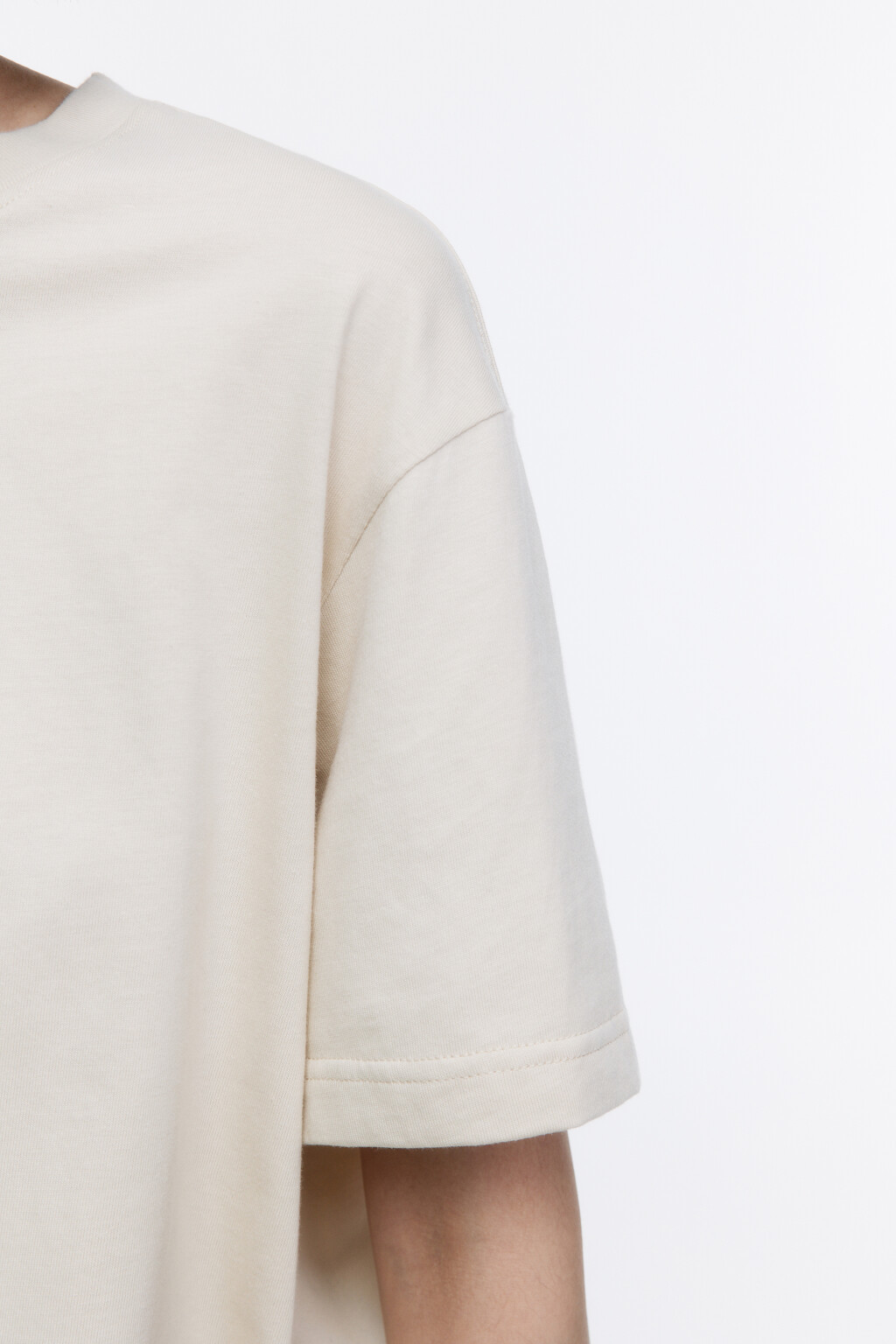 Футболка oversize хлопковая базовая - цвет бежевый - 7