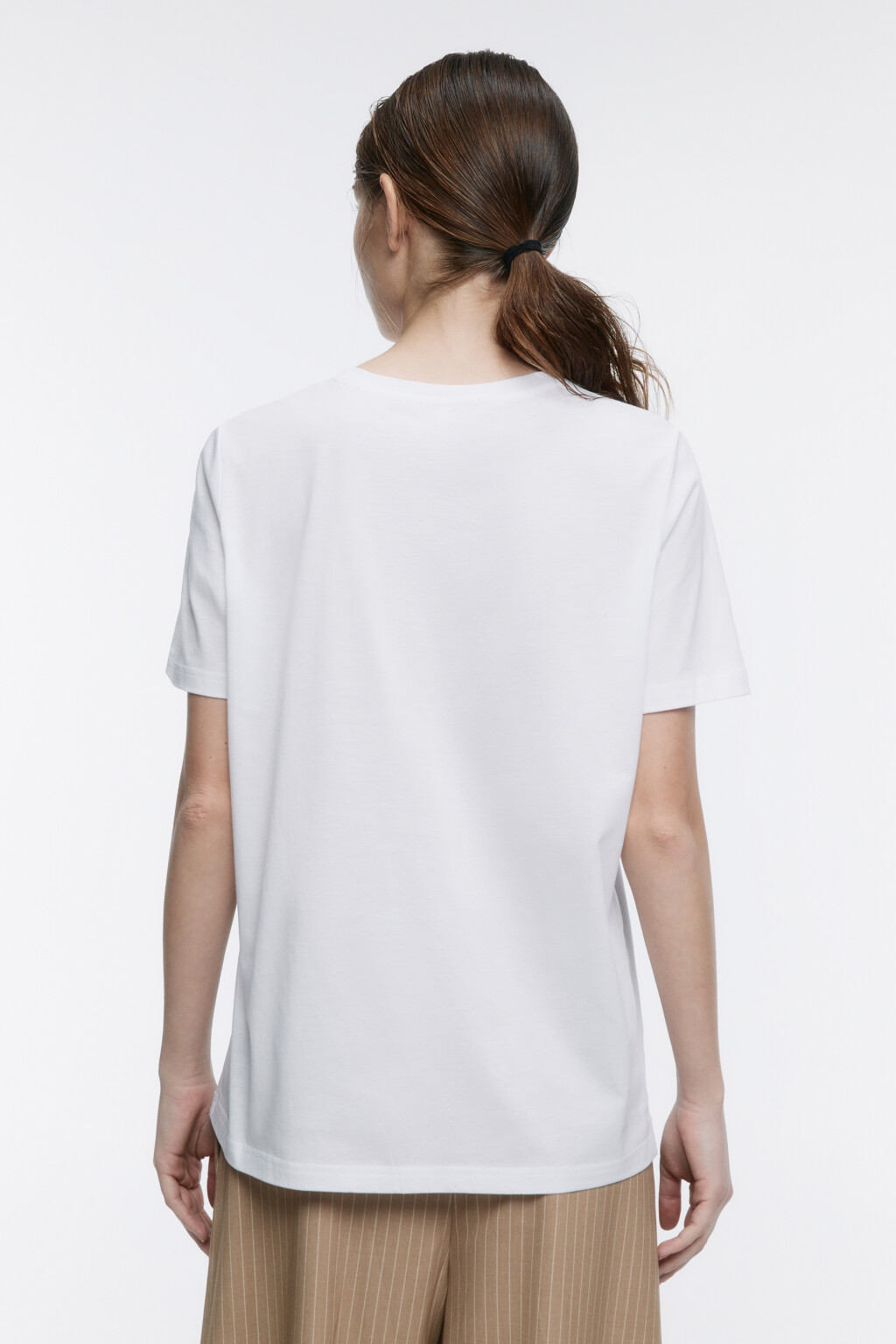 Футболка базовая из мерсеризованного хлопка - цвет белый - 4