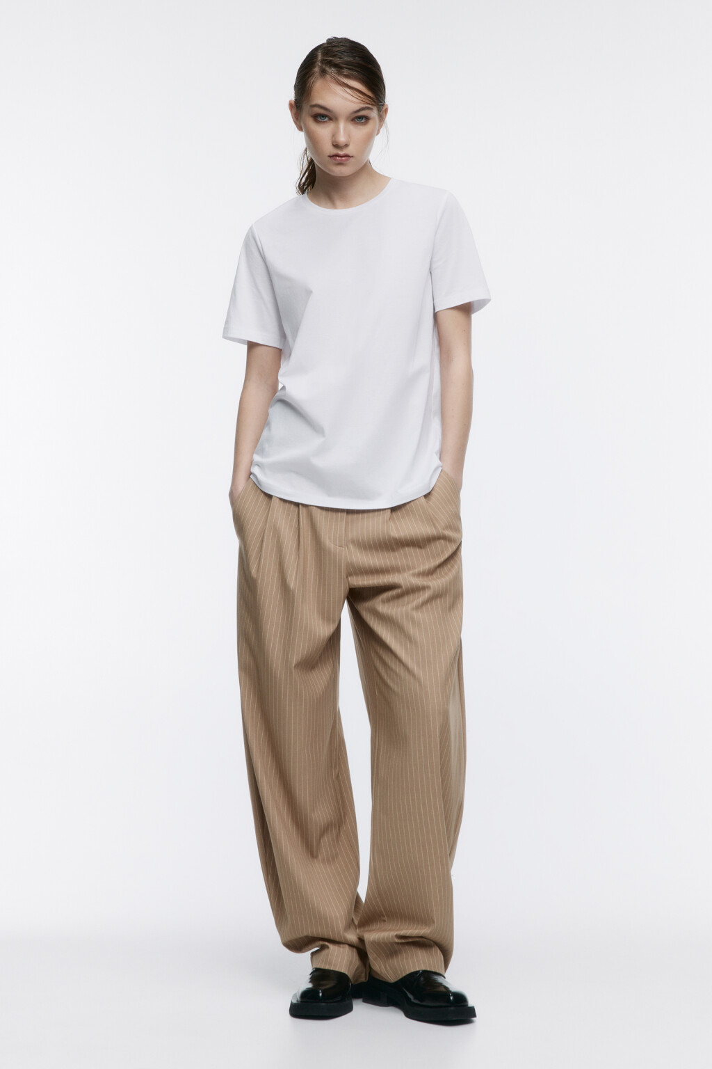 Футболка базовая из мерсеризованного хлопка - цвет белый - 5