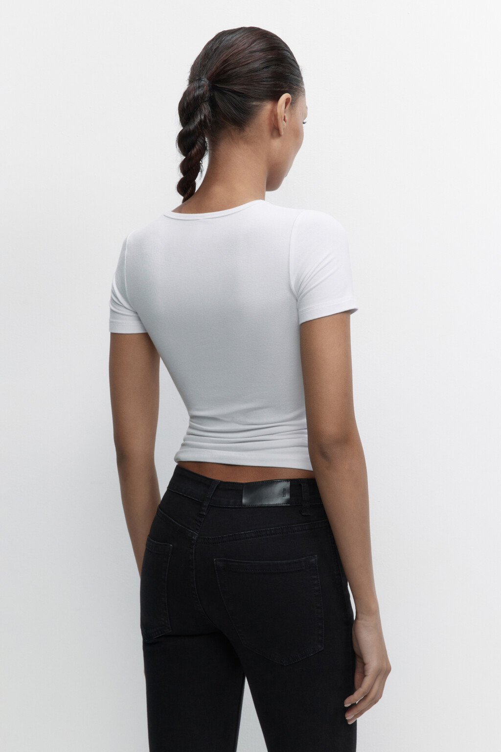 Футболка облегающая из лиоцелла - цвет белый - 4