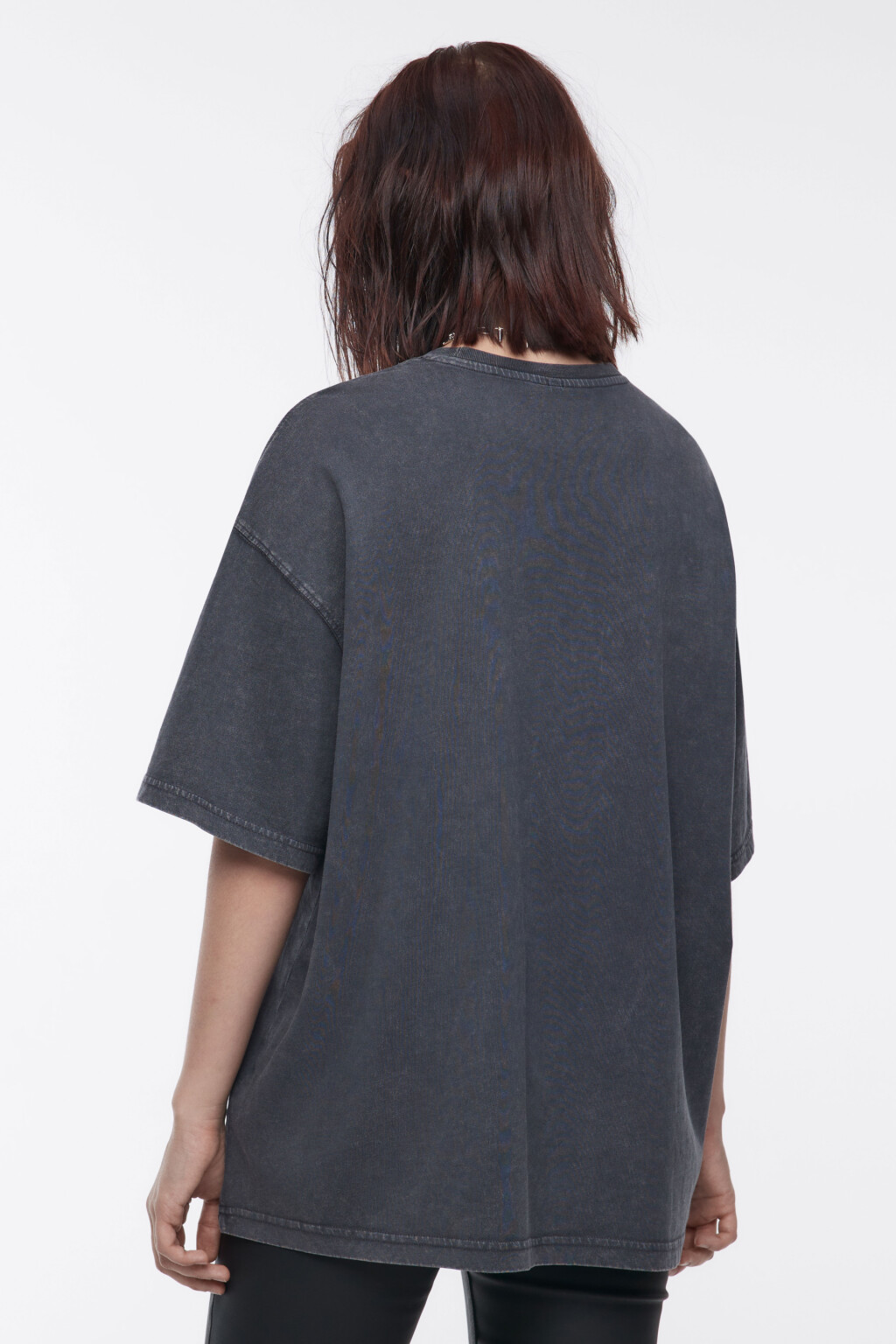 Футболка oversize вареная с принтом - цвет серый - 4