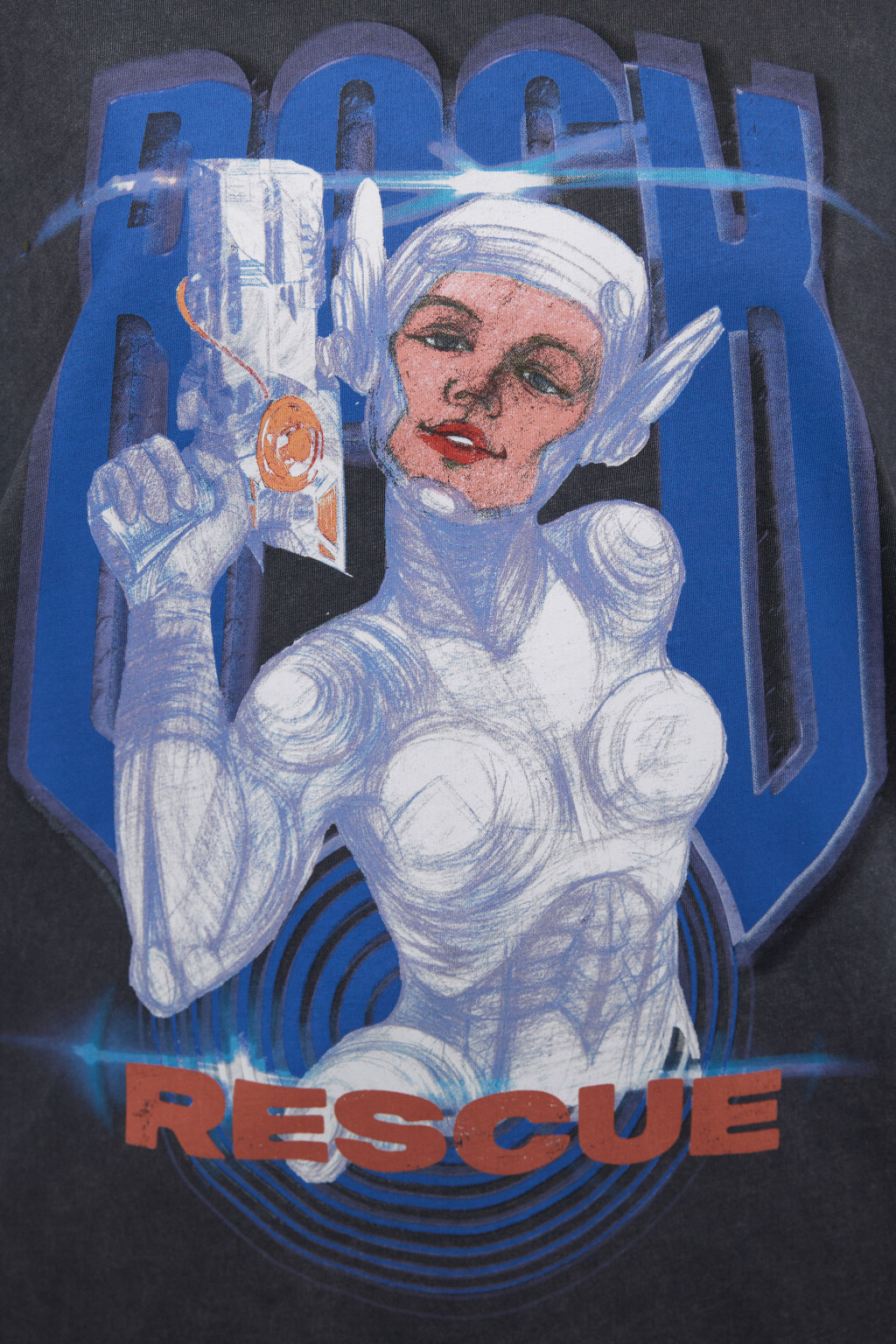 Футболка oversize вареная с принтом - цвет серый - 6