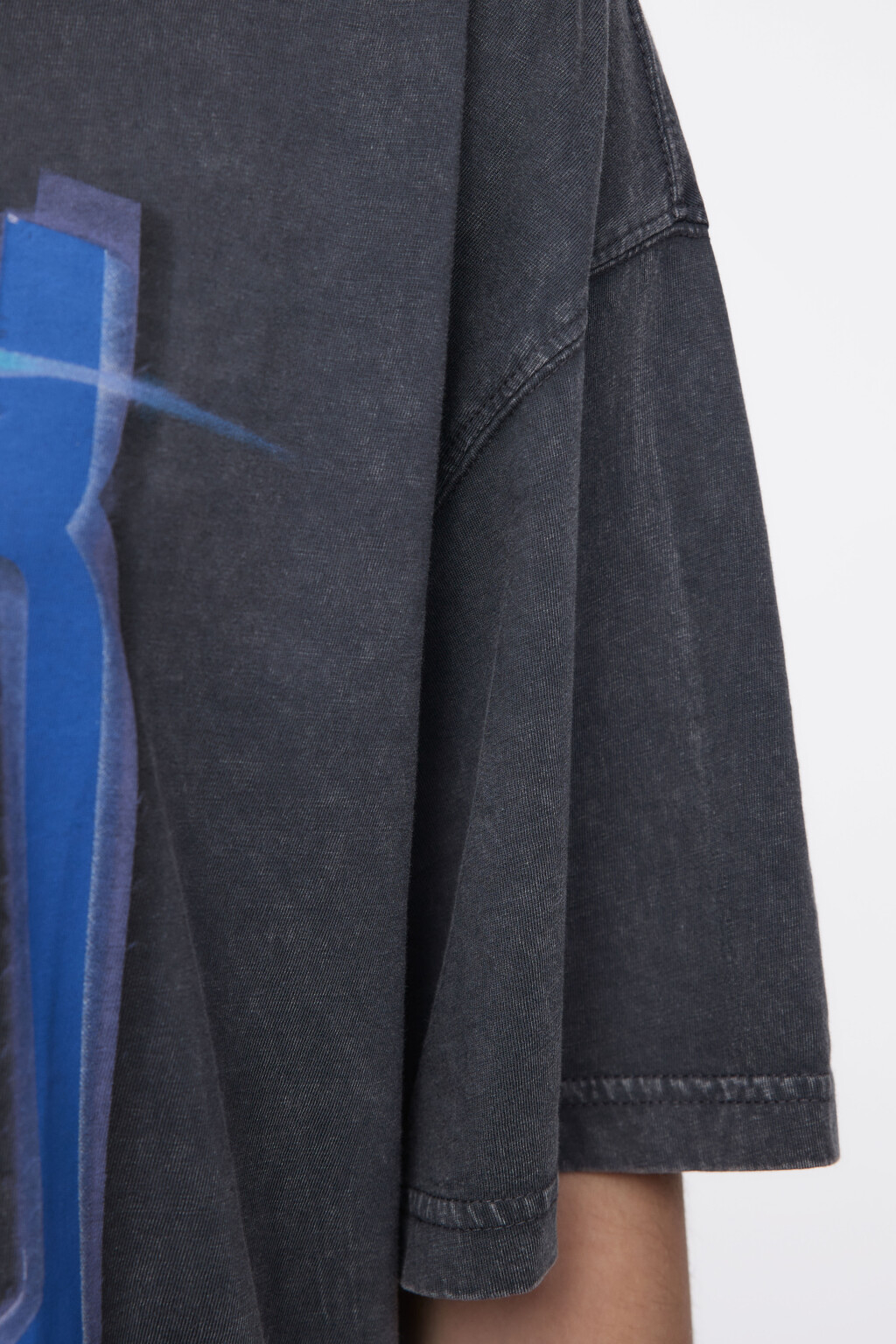 Футболка oversize вареная с принтом - цвет серый - 7