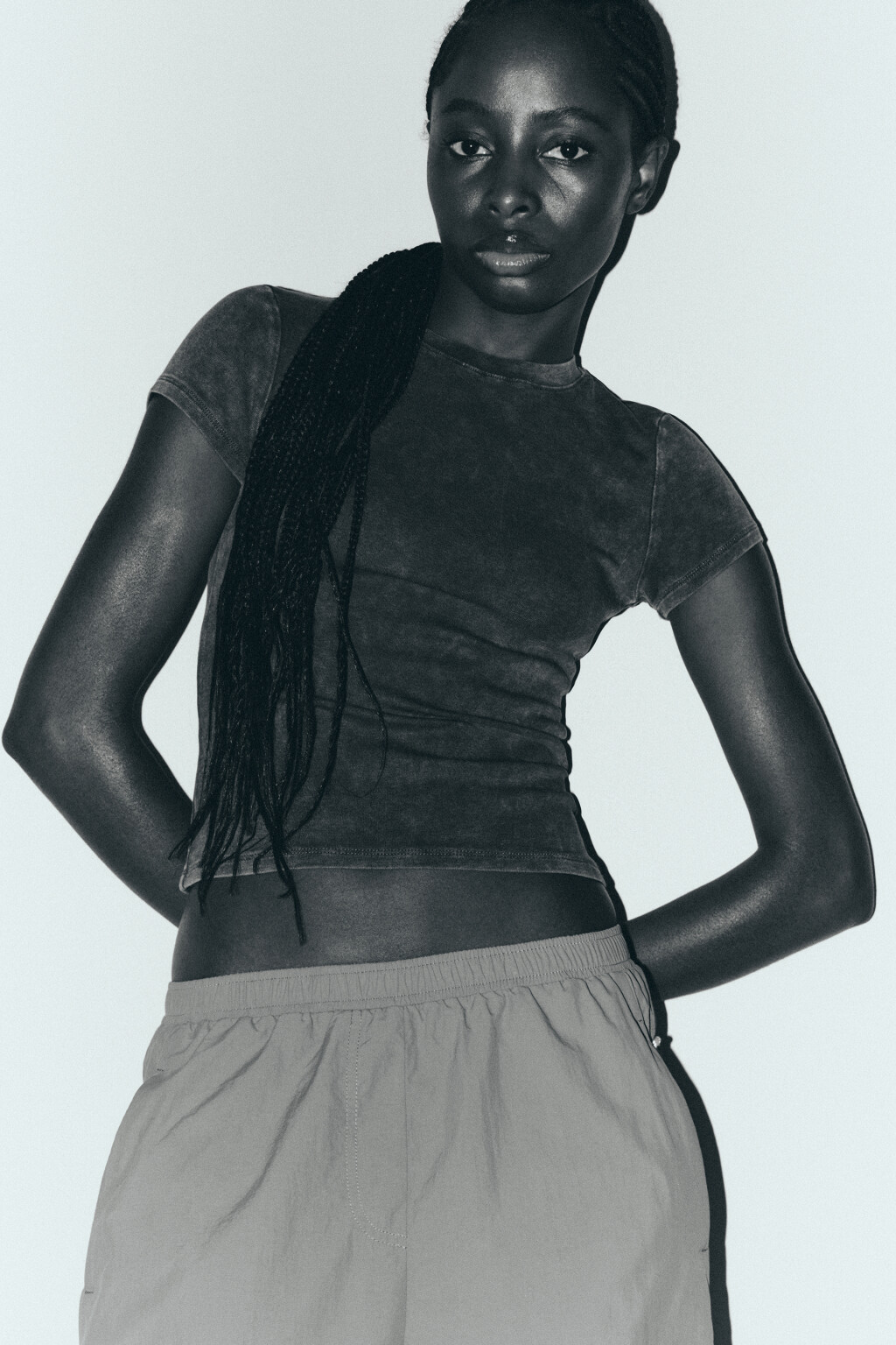 Футболка облегающая с вареным эффектом - цвет синий - 1