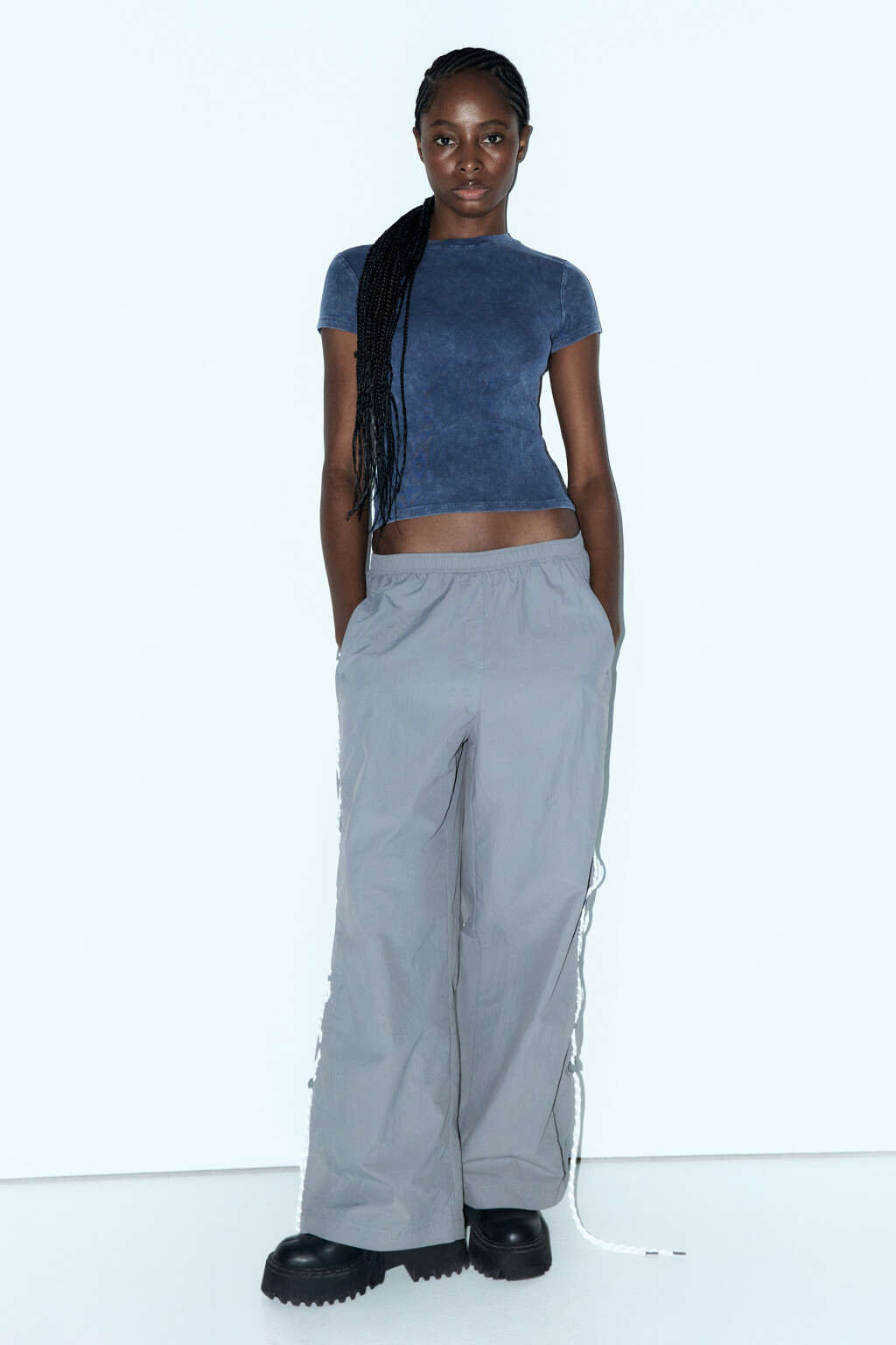 Футболка облегающая с вареным эффектом - цвет синий - 6