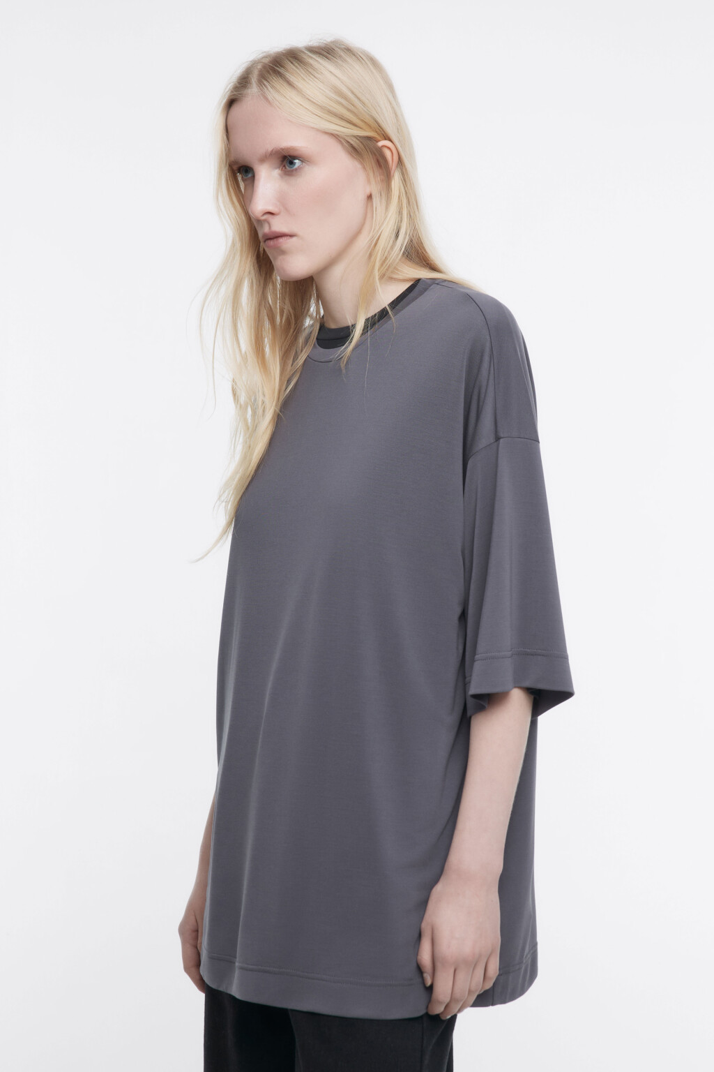 Футболка oversize из модала - цвет серый - 3