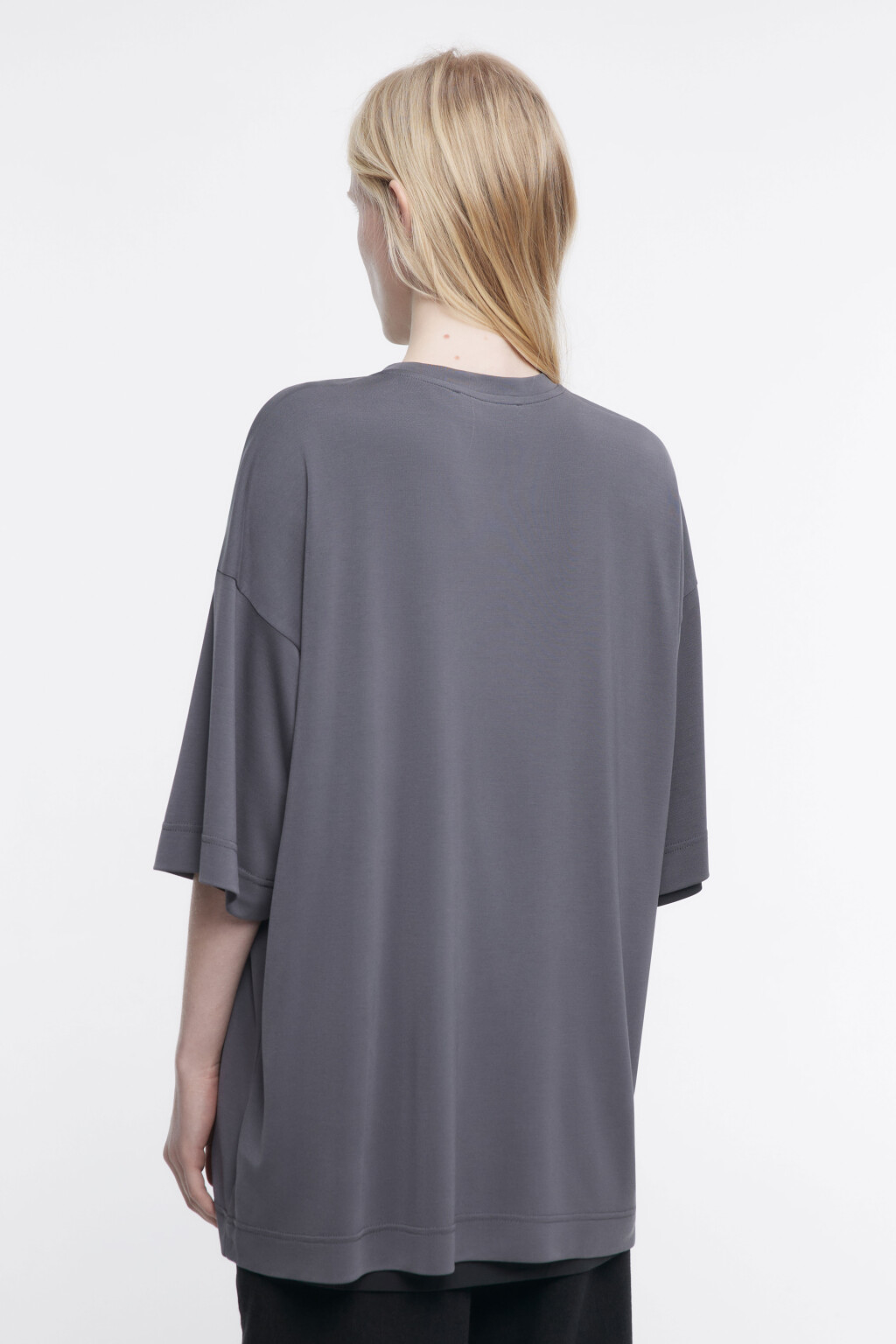 Футболка oversize из модала - цвет серый - 4