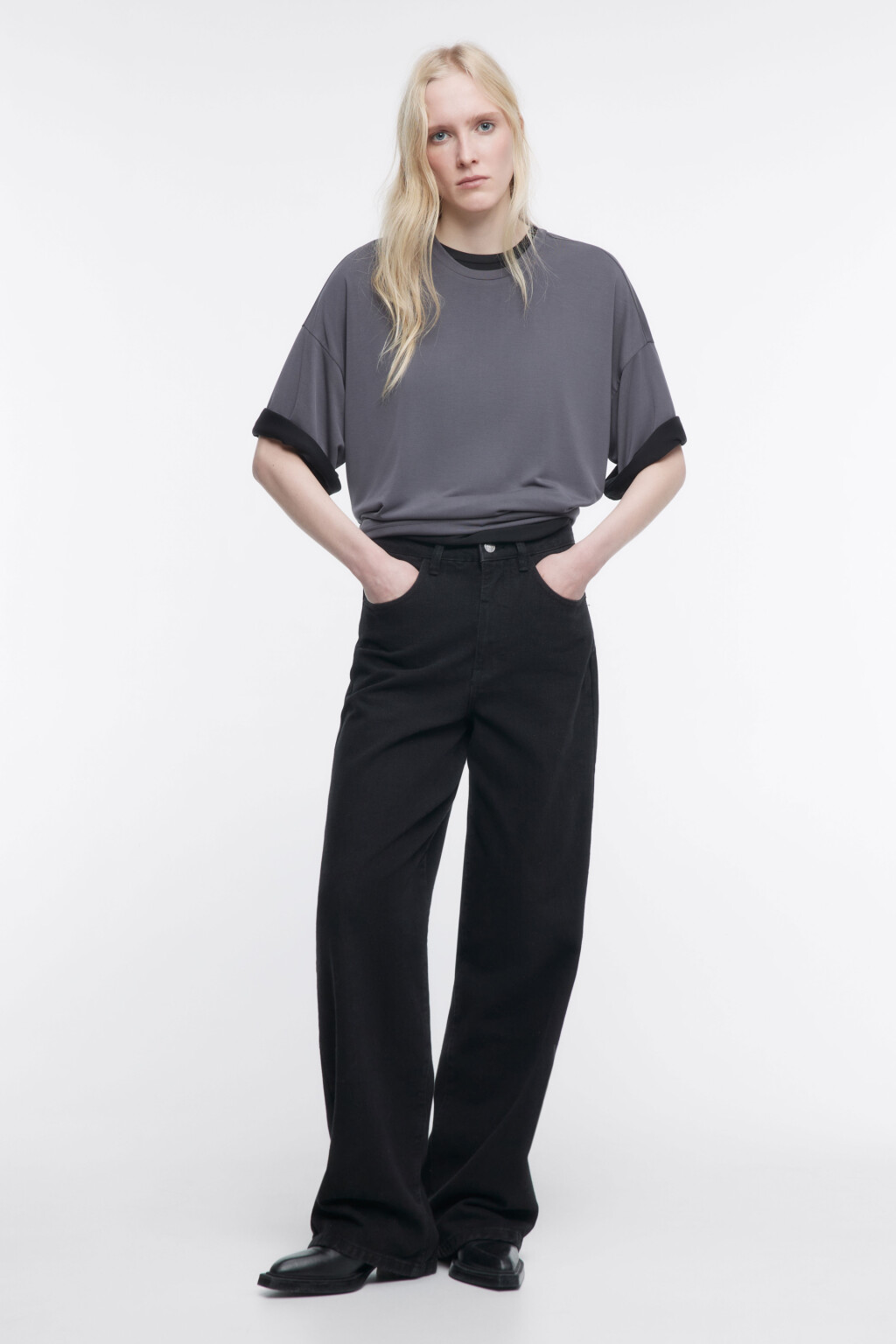 Футболка oversize из модала - цвет серый - 5