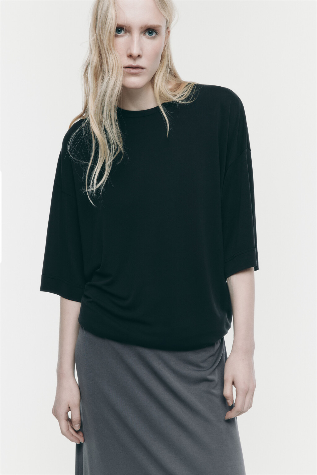 Футболка oversize из модала - цвет черный - 1