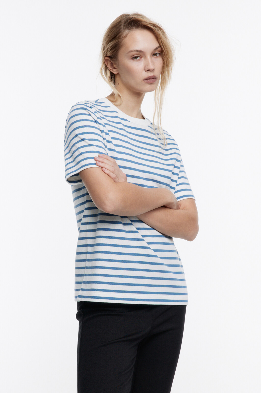 Футболка свободная в полоску - цвет синий - 2
