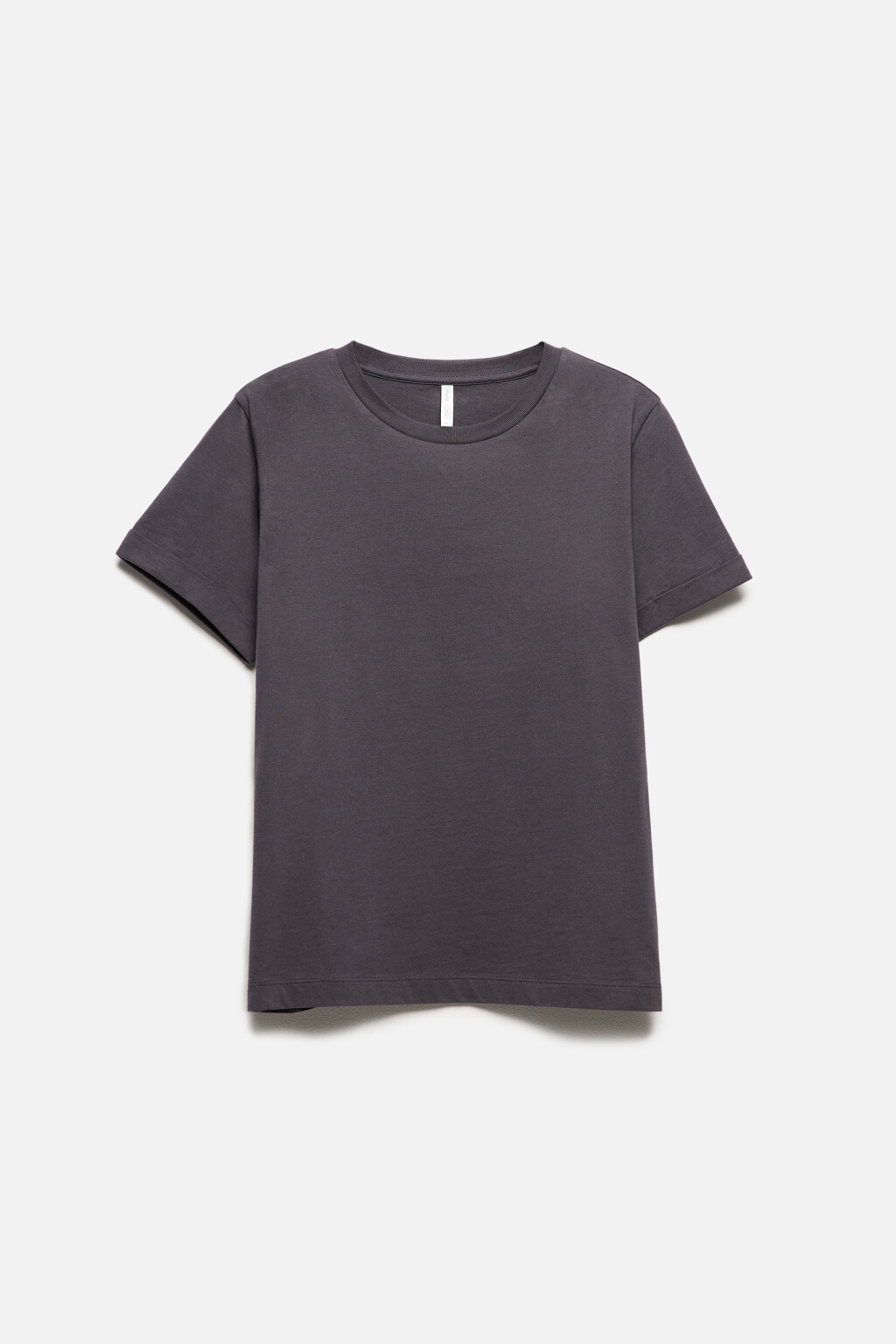 Футболка хлопковая с подвернутыми рукавами - цвет серый - 8