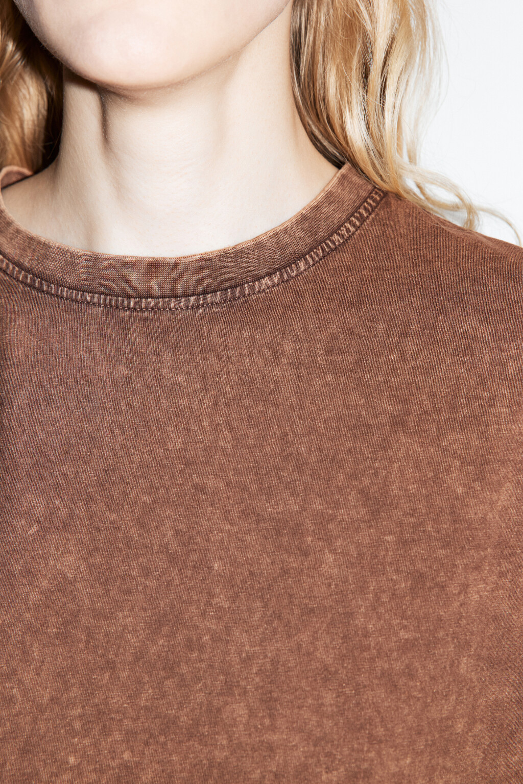 Футболка oversize с вареным эффектом - цвет коричневый - 7