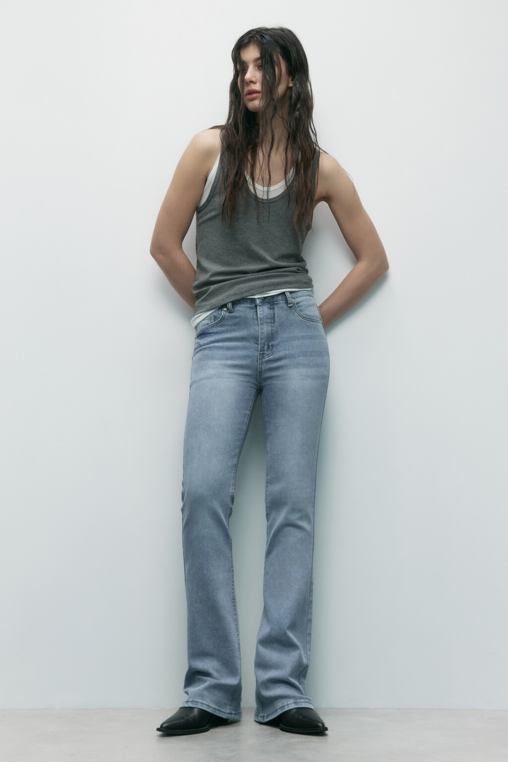 Майка двуслойная с контрастной подкладкой - цвет серый - 5