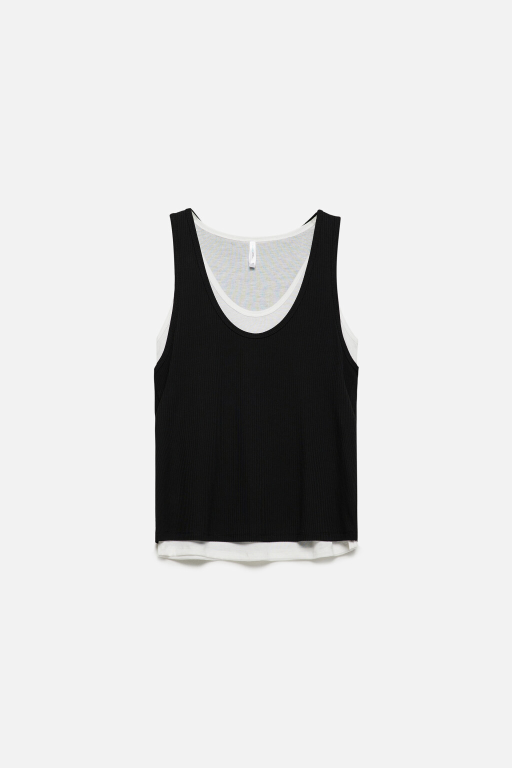 Майка двуслойная с контрастной подкладкой - цвет черный - 8