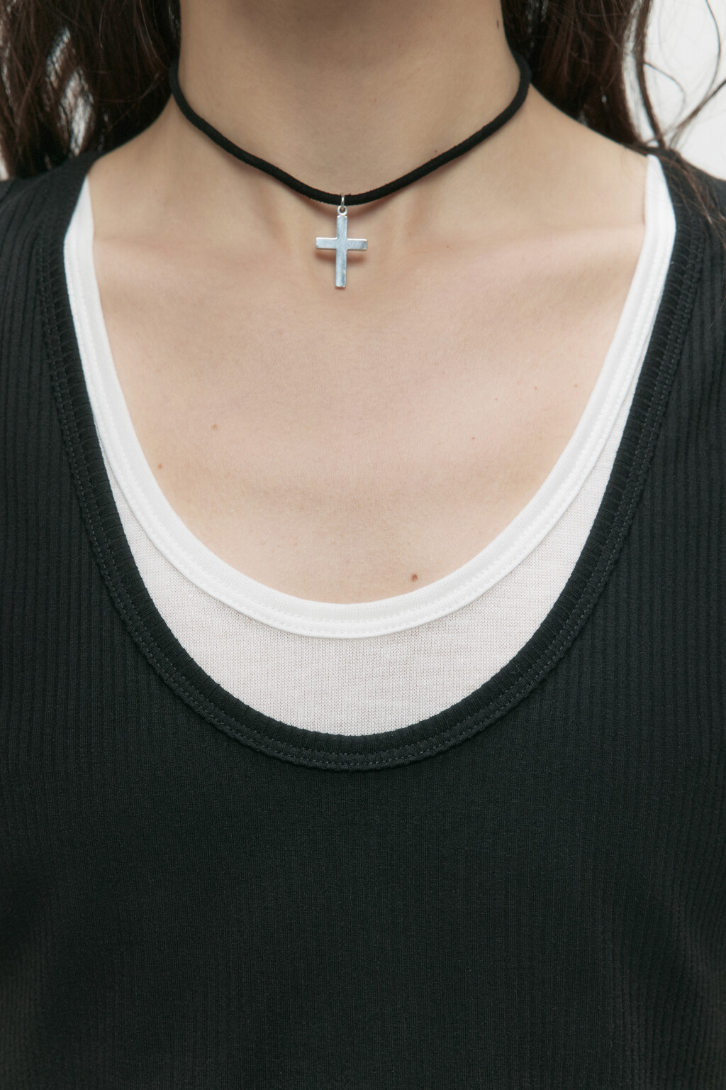 Майка двуслойная с контрастной подкладкой - цвет черный - 6