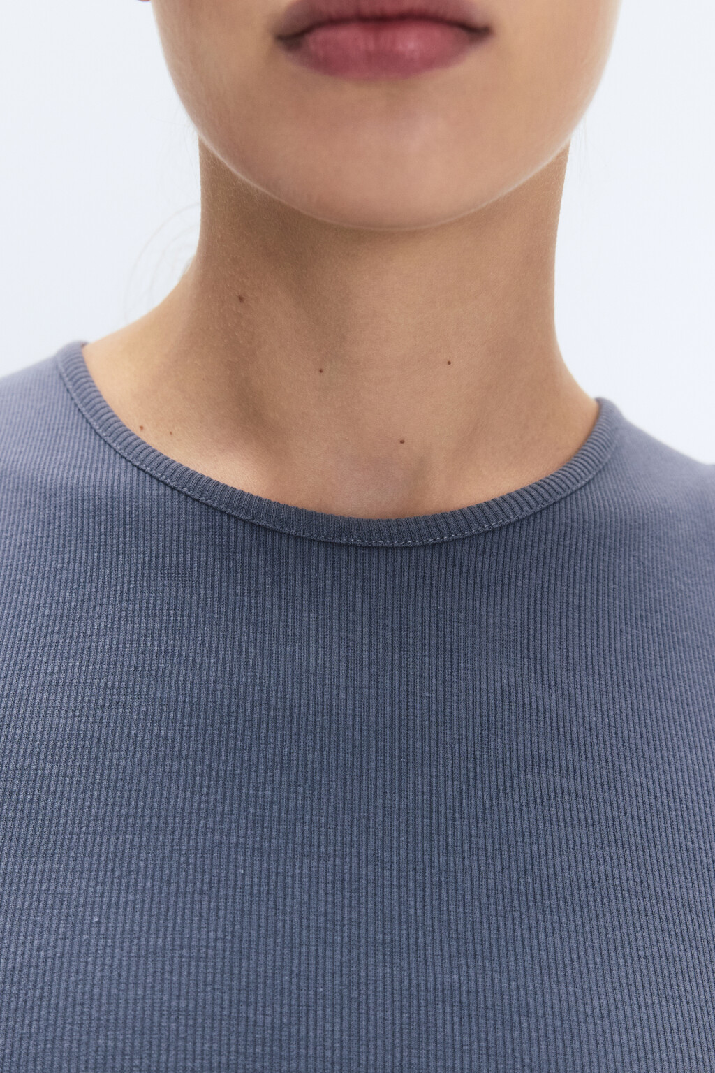 Майка хлопковая облегающая в рубчик - цвет серый - 6