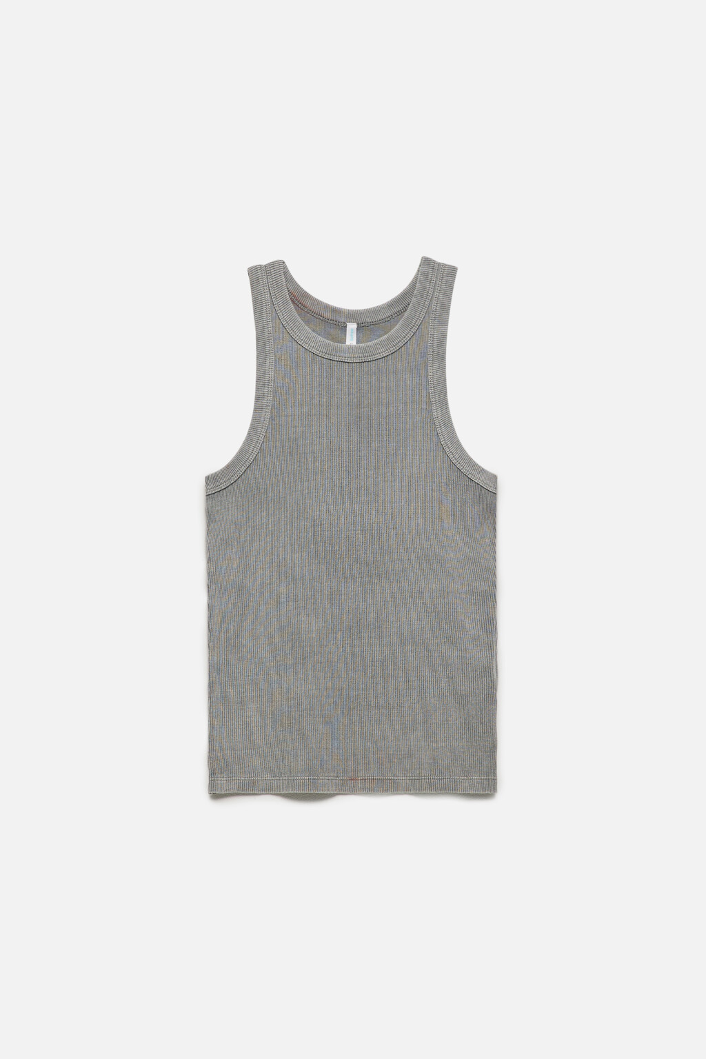 Майка в рубчик с состаренным эффектом - цвет серый - 7