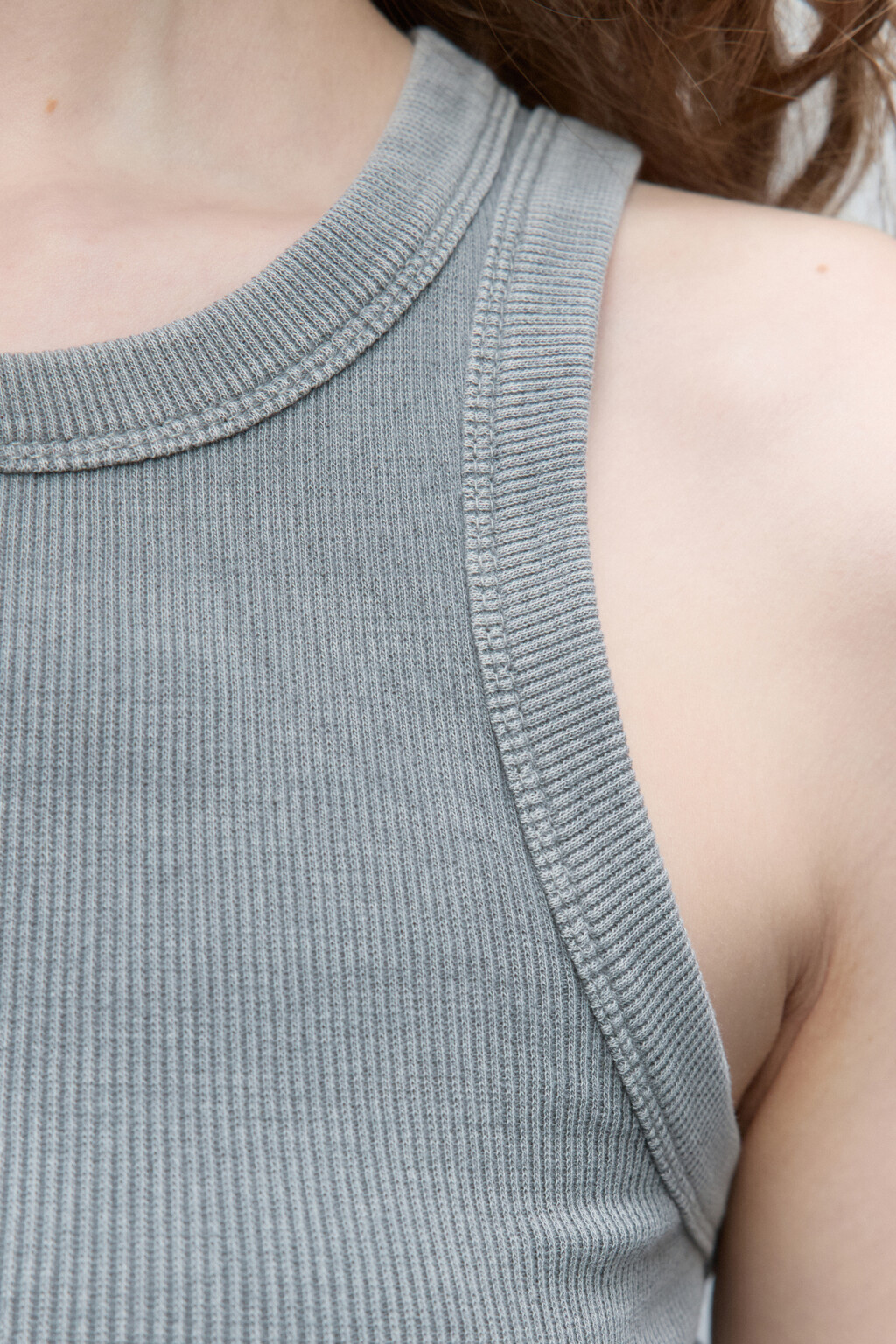 Майка в рубчик с состаренным эффектом - цвет серый - 6