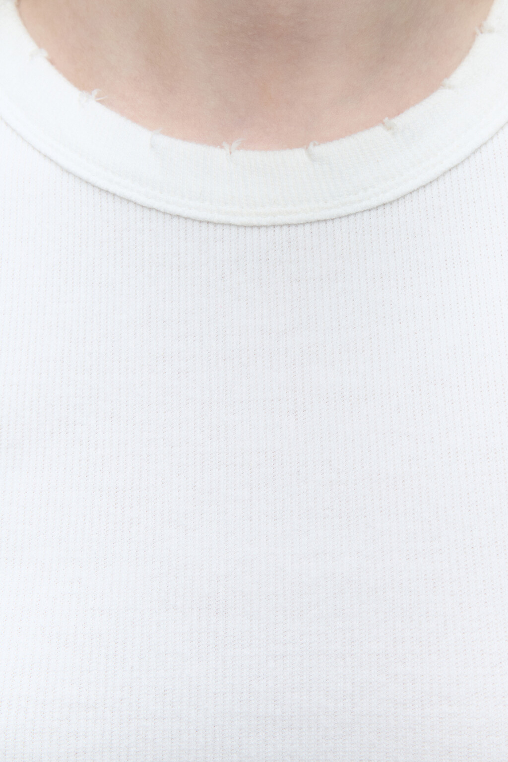 Майка облегающая хлопковая в рубчик - цвет белый - 6