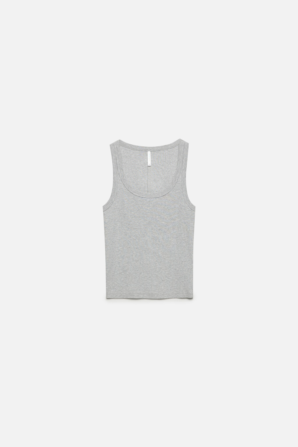 Майка облегающая в рубчик - цвет серый - 7