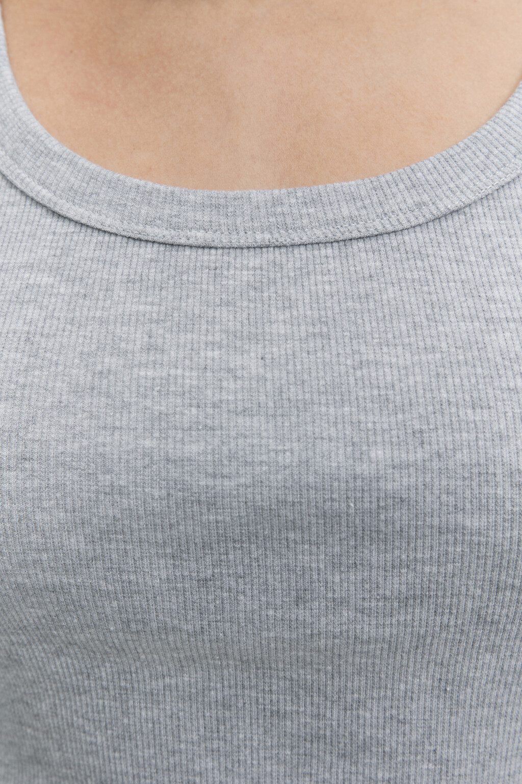Майка облегающая в рубчик - цвет серый - 5