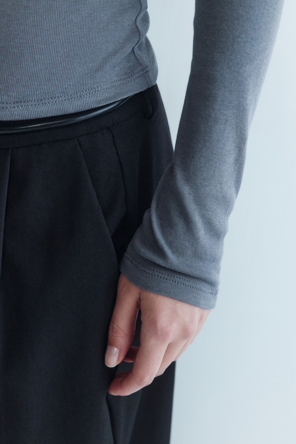 Лонгслив облегающий из органического хлопка - цвет серый - 8