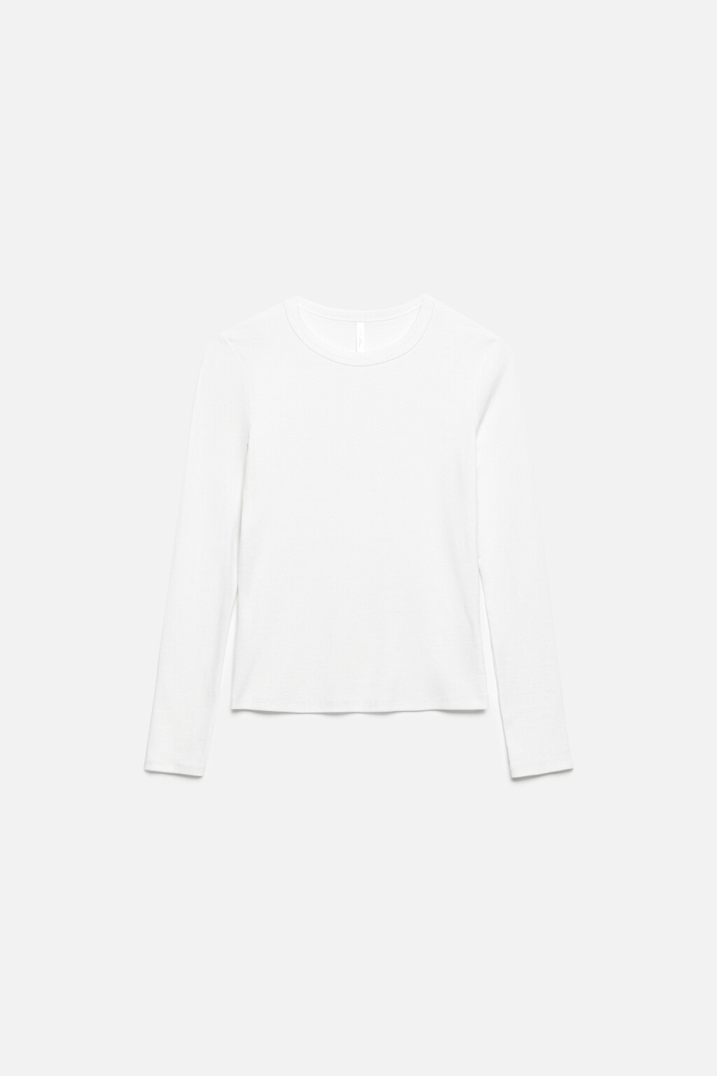 Лонгслив облегающий в рубчик - цвет белый - 12